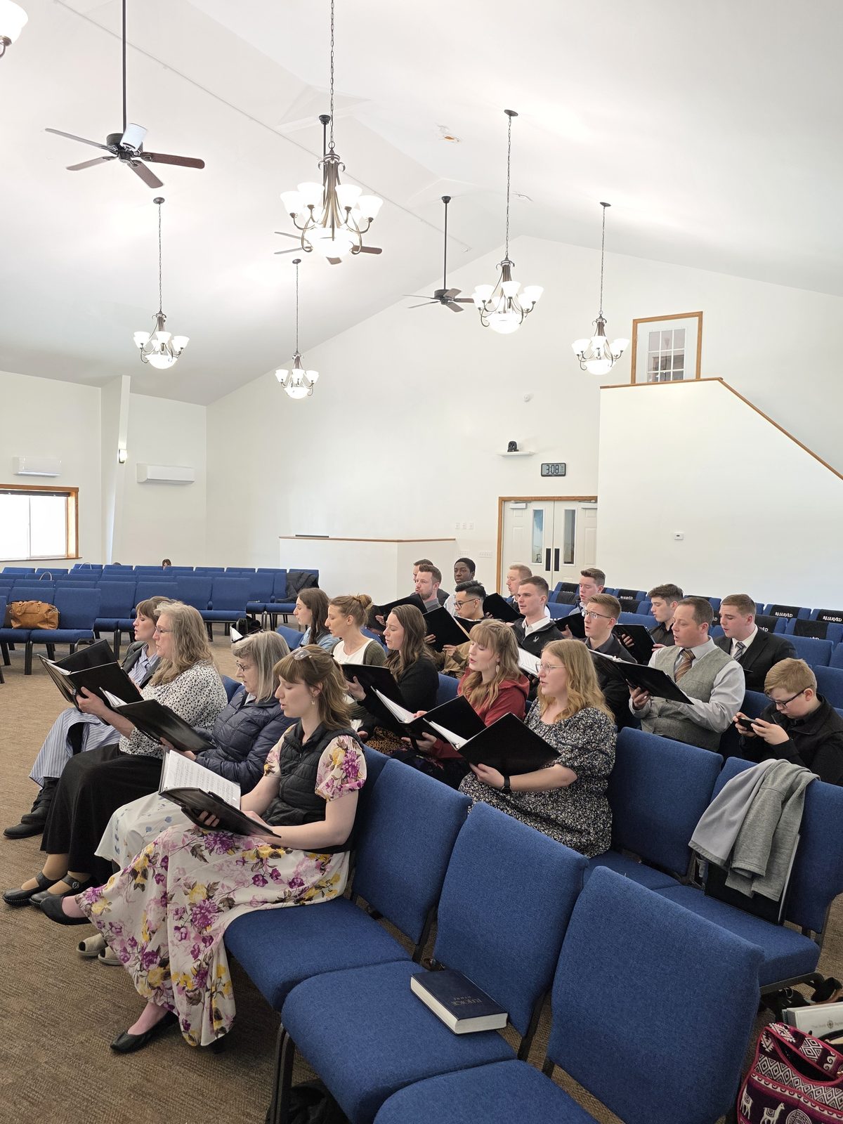 The congregation gathered for worship